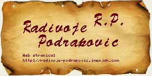 Radivoje Podrapović vizit kartica
